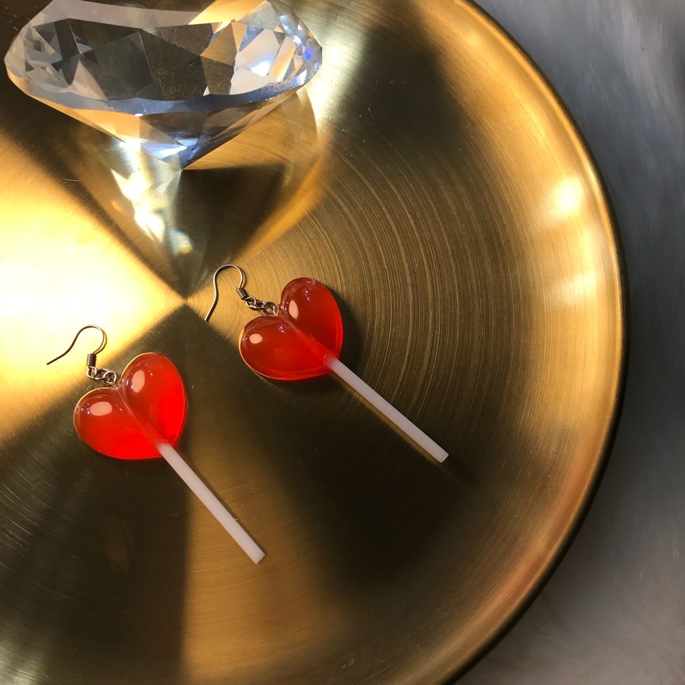 Heart Shaped Lollipop Earrings